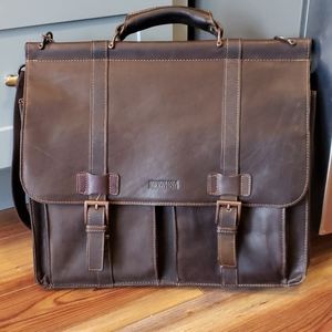 Men's brown leather Kenneth Cole shoulder bag